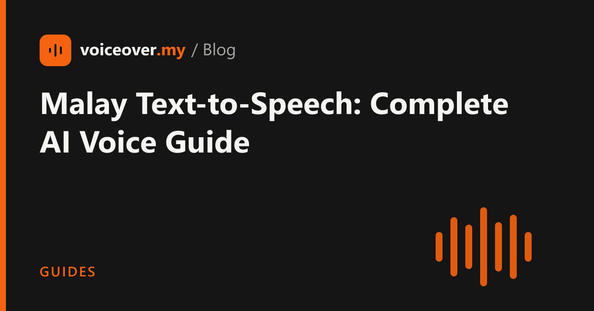Waveform bars beside the title Malay Text-to-Speech: a guide to AI voices for Malaysian projects